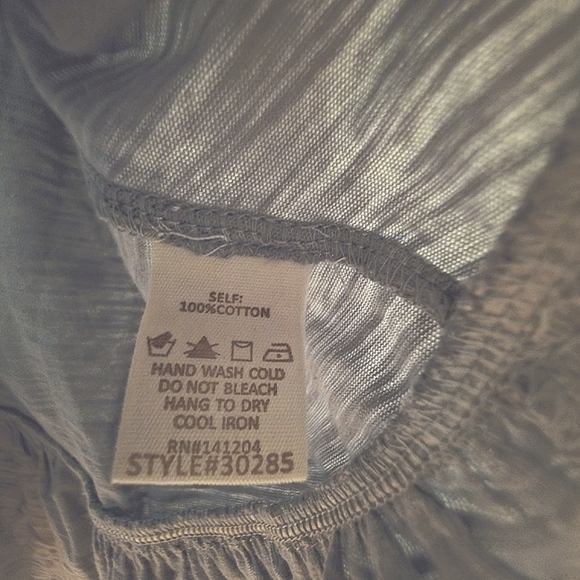 Hem & Thread - Mint Sage Cotton Peplum Boho Blouse ‐ Size M - Picture 10 of 10